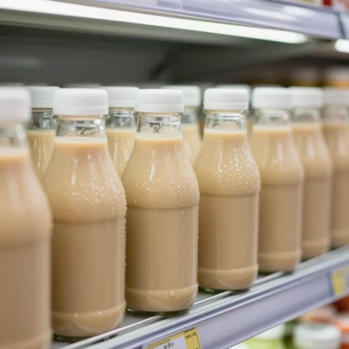 Trà sữa đóng chai NTP Food trong tủ mát