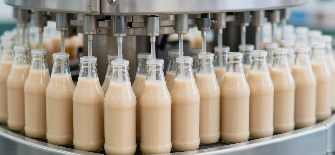 Dây chuyền chiết rót trà sữa đóng chai